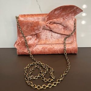 Anthropologie Crushed Velvet Bow Purse